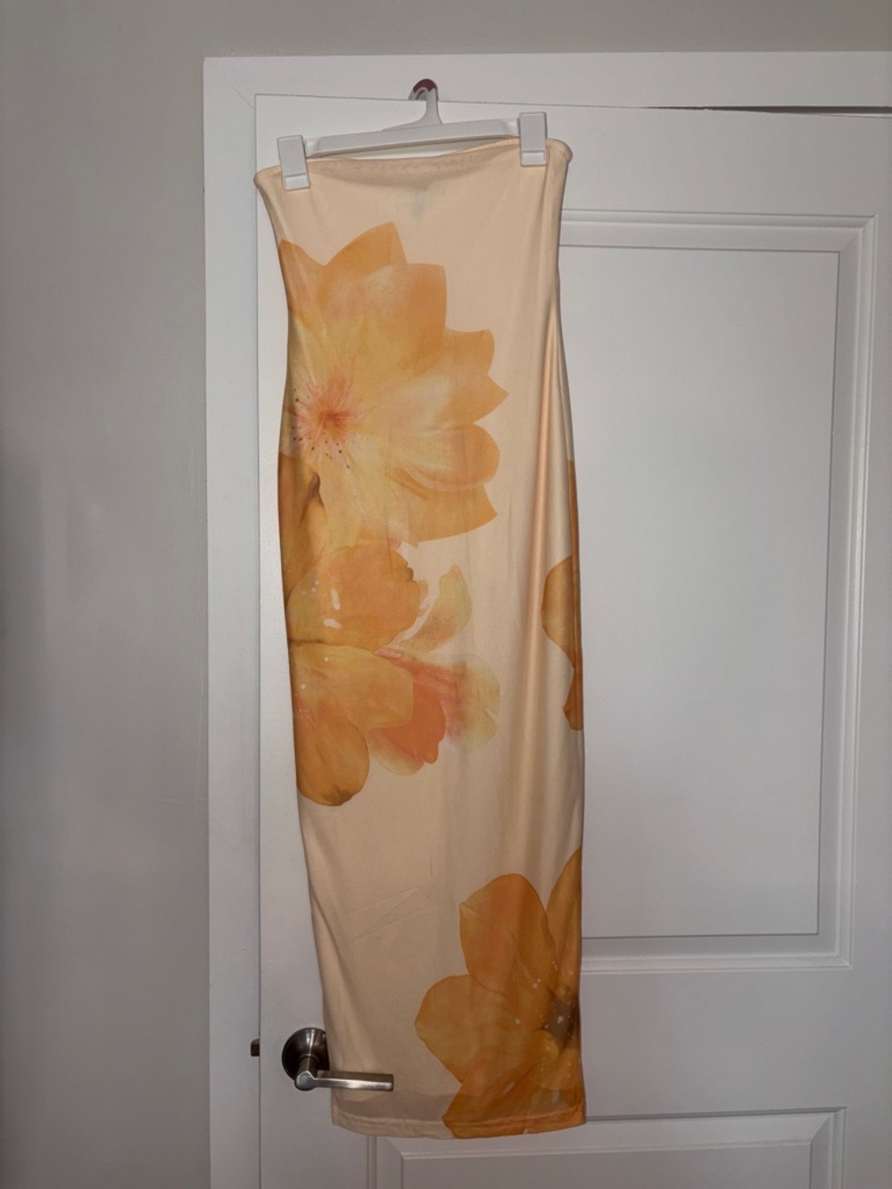 Peach Floral Tube Dress / Skirt